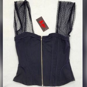 Folter Gothic/punk black control freak corset top , New with original tag. XL